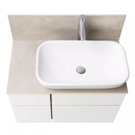 Тумба под раковину Акватон Мишель 1A244501MIX40 80 см дуб эндгрейн/белый фото