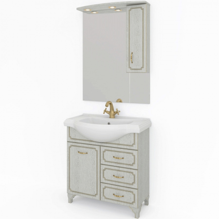 Тумба под раковину Kaksa Патина 004492 80 см бежевый с золотом фото