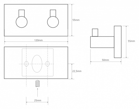 Планка с двумя крючками Bemeta Beta 132405202 фото