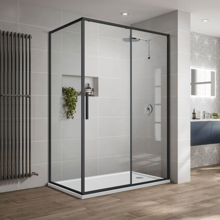 Душевой уголок Vincea Slim-U VSR-2SU9012CLB 120x90 черный фото