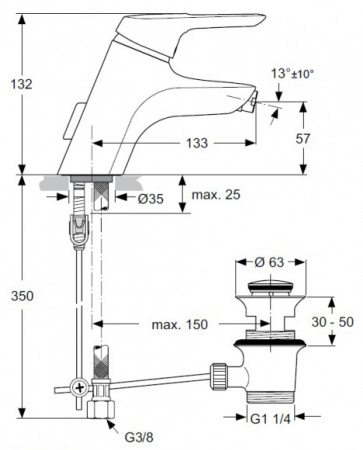 Смеситель для биде Ideal Standard CeraMix Blue A5655AA фото