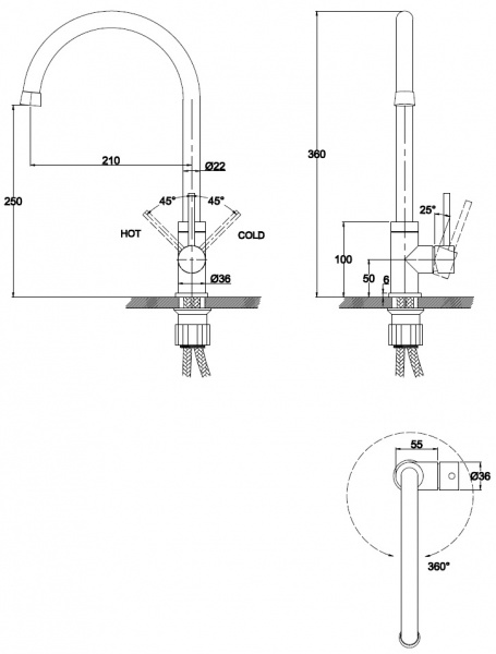 Смеситель для кухни Kaiser Merkur 26344 фото