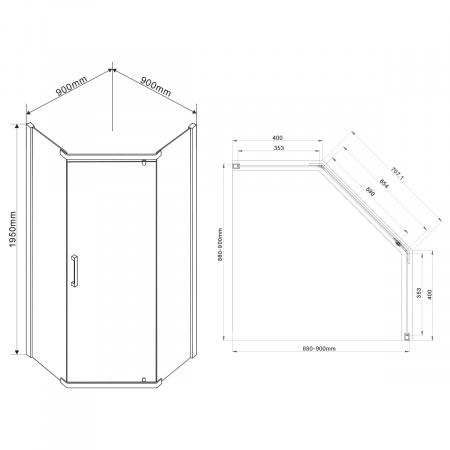 Душевой уголок Vincea Stresa VSP-1S900CH 90x90 шиншила фото