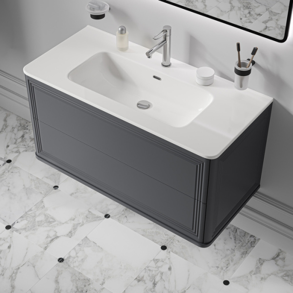 Тумба с раковиной Iddis Oxford Neo Oxford Neo OXN10D0i95K 100 см, темно-серая фото