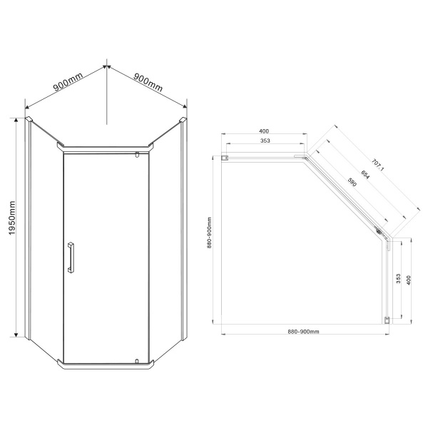 Душевой уголок Vincea Stresa VSP-1S900CH 90x90 шиншила фото