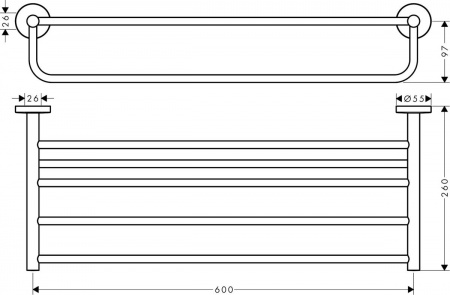 Полка для полотенец с держателем Hansgrohe Logis Universal 41720000 фото