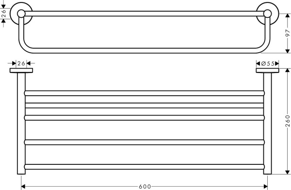 Полка для полотенец с держателем Hansgrohe Logis Universal 41720000 фото
