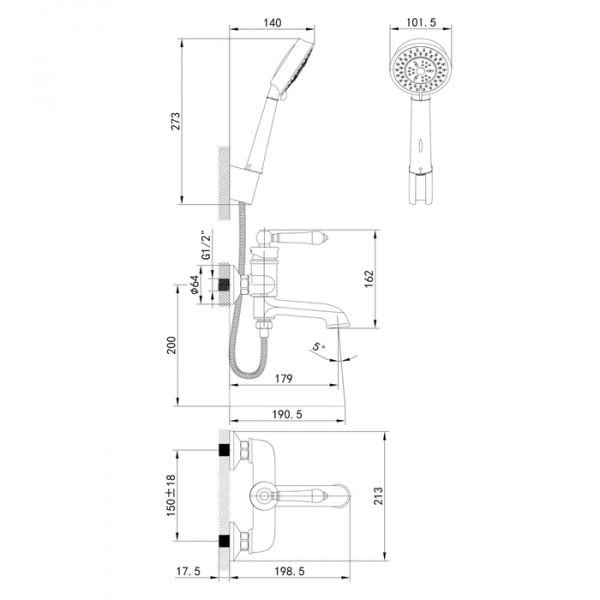 Смеситель для ванны Iddis Oxford OXFSB02i02 фото