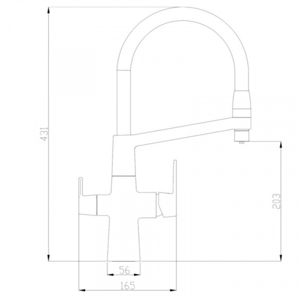 Смеситель для кухни кухни с фильтром для воды Zorg Steel Hammer SH 818-6 BLACK CR фото