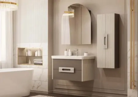 Шкаф-колонна Акватон Ар-Деко 1A284703DD6E0 кашемир фото