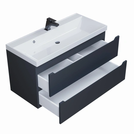 Тумба под раковину Uperwood Tanos 100 291020234 черная матовая фото