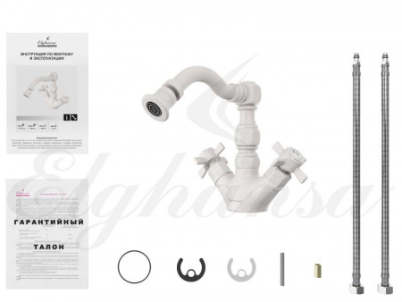 Смеситель для биде двухвентильный Elghansa Praktik 49A2660-Stone White фото