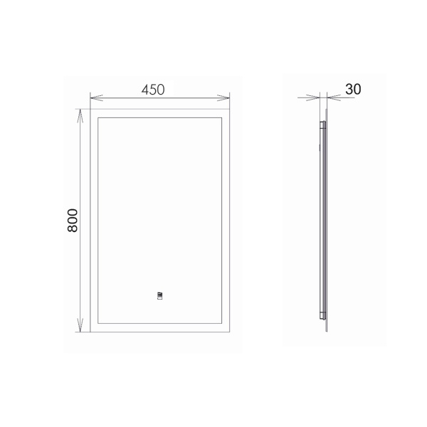 Зеркало с подсветкой, сенсорным выключателем Comforty Эдельвейс-45 00-00014243 фото