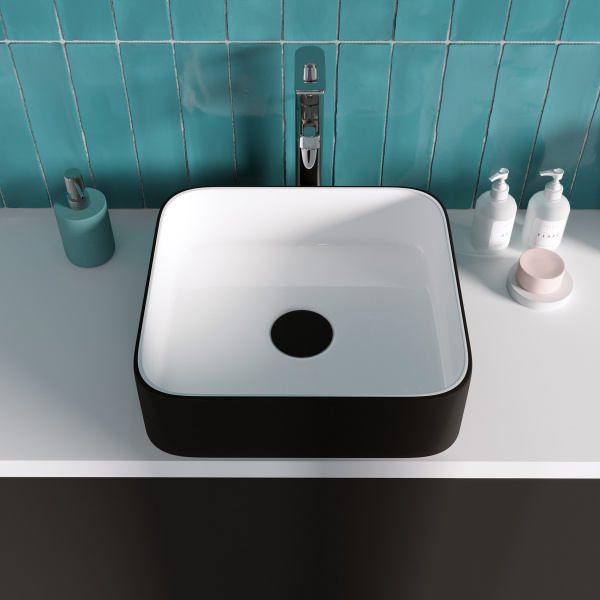 Накладная раковина Grossman Color 39 GR-4042BW 38x38 фото