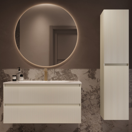 Тумба под раковину Vincea Welle 100 VMC-2WL100MBG M.Beige Soft-touch фото