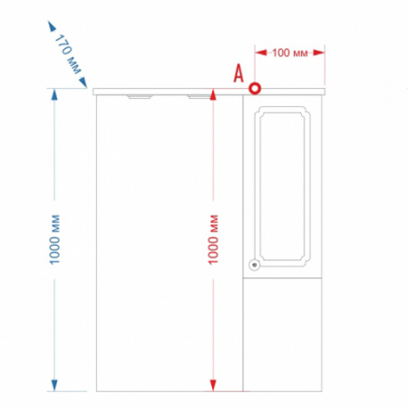 Зеркало-шкаф Misty Александра 75 П-Але04075-352СвП R фото