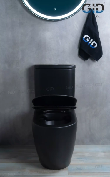 Унитаз напольный с бачком Gid Tr2177BM черный матовый фото