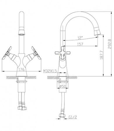 Смеситель для раковины двухвентильный Lemark Duetto LM5706C фото