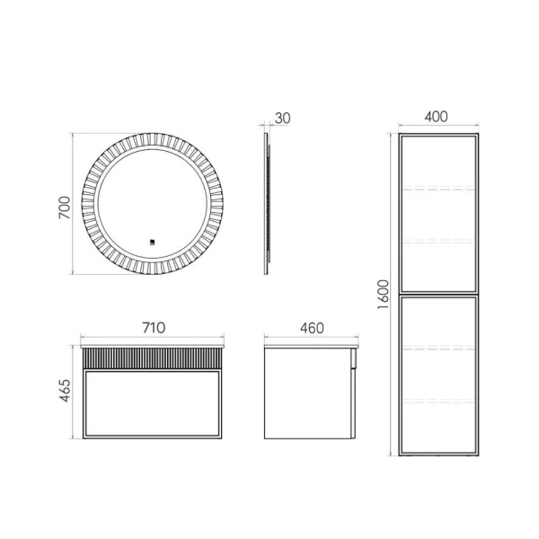 Тумба с раковиной 70E Comfortу Мадрид 70 00-00020643CF серый шелк фото