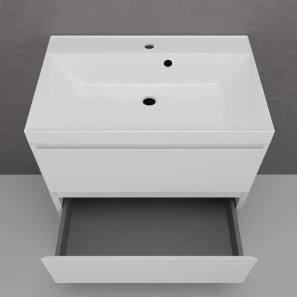 Тумба подвесная под раковину Style Line Манхэттен 70 ЛС-00002362 белая матовая фото