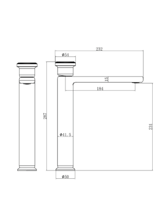 Высокий смеситель для раковины AltroBagno Рикко (Ricco) ALTROBAGNORicco010247MB черный матовый фото