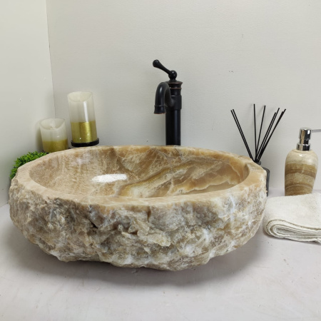 Накладная раковина из оникса Erozy Yellow EO-00463 (53*43*15см) фото