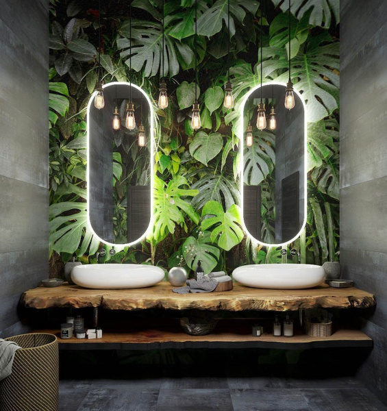 Зеркало с подсветкой Art&Max Bari AM-Bar-500-1200-DS-F-White 50x120 фото