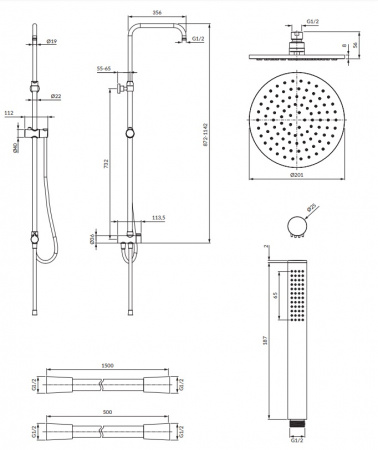 Душевая система (стойка) Omnires Micro SYSMICROCR фото