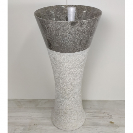 Напольная раковина из мрамора Indo Pedestal Cream/Greey MN-390 фото