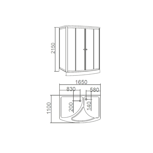 Душевая кабина с сауной Cerutti SPA Lesina CT8342 165x110 фото