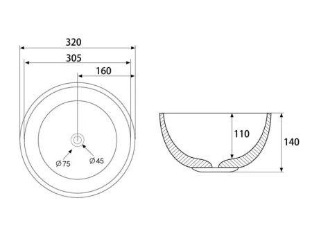 Накладная раковина Abber Bequem AC2106MG 32x32 серая матовая фото