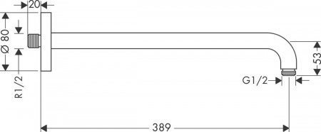 Держатель верхнего душа Hansgrohe 27413000 38,9 см фото
