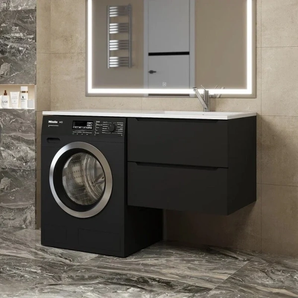 Тумба под стиральную машину Uperwood Tanos 120 TTanosVM60B черная матовая фото