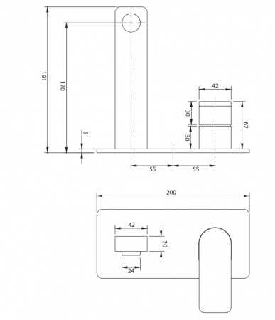 Cмеситель для раковины Omnires Baretti BA7815BL черный фото
