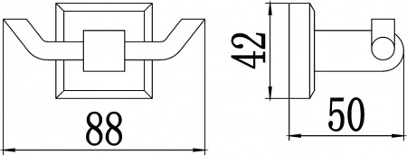 Крючок для ванной двойной Savol 95 S-009554 фото