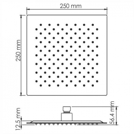 Верхний тропический душ WasserKRAFT Wiese A200 25х25 фото