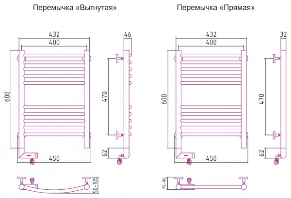 Полотенцесушитель электрический Сунержа Богема 2.0 60х40 с блоком управления справа 31-5203-6040 фото