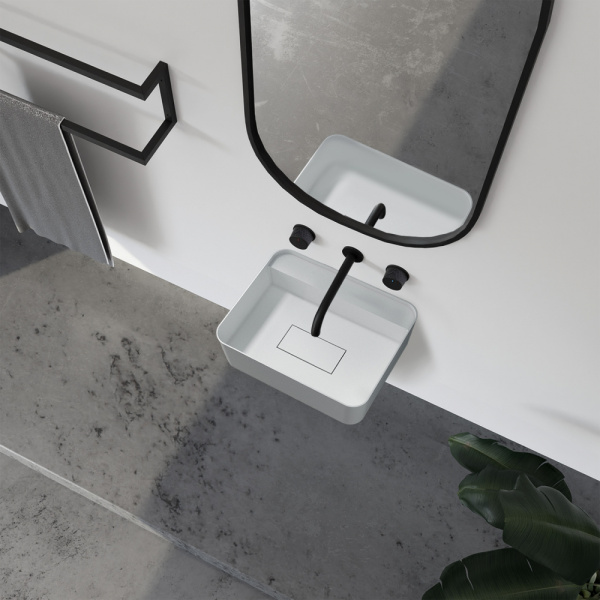 Раковина подвесная Abber Stein AS2626 50x40 белая матовая фото