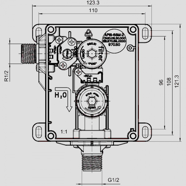 Смывное устройство для писсуара Sanit 03.954.00..0000 фото