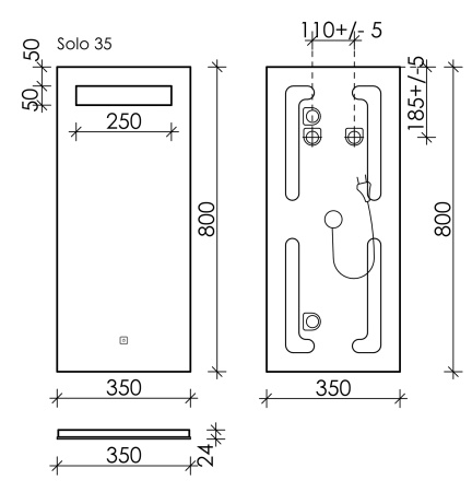 Зеркало с подсветкой Sancos Solo SL35 35x80 фото