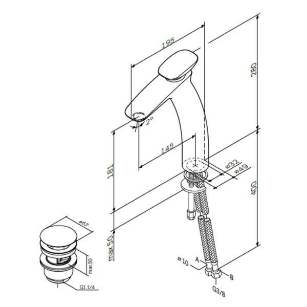 Высокий смеситель для раковины AM.PM Spirit 2.0 F70A92200 фото