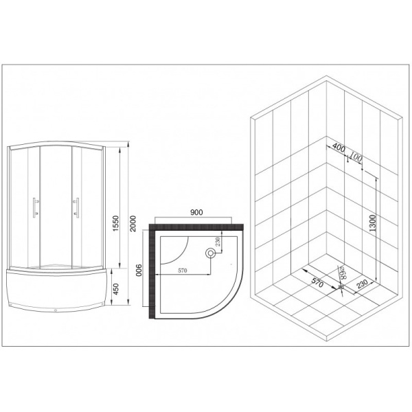 Душевой уголок Esbano ESUGD8020 90x90 фото