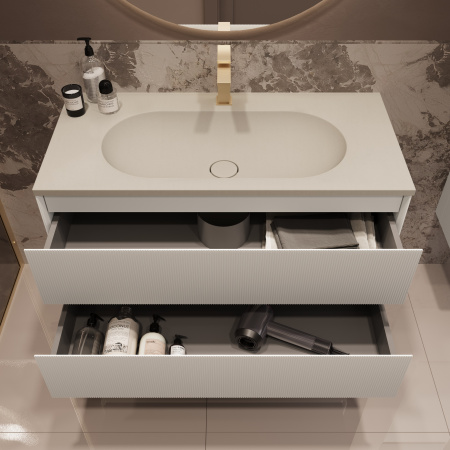Тумба под раковину Vincea Welle 100 VMC-2WL100MW M.White Soft-touch фото