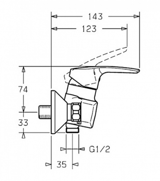 Смеситель для душа Hansa Polo 51450173 фото
