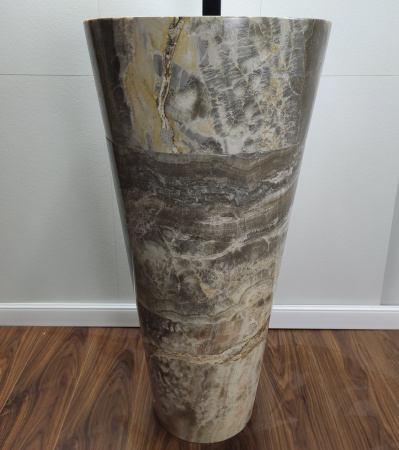 Раковина напольная из оникса Grey ON-01353 (45*45*90) фото