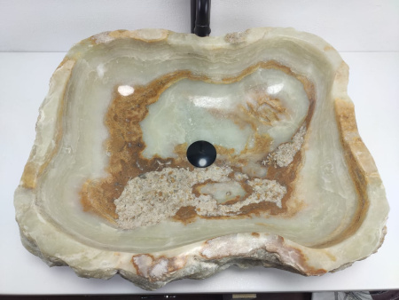 Накладная раковина из оникса Erozy Green Big EO-00859 (63*53*15cм) фото