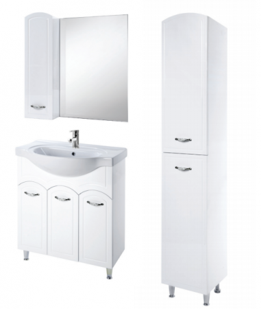 Зеркало-шкаф Bellezza Амелия 80 белый L/R фото