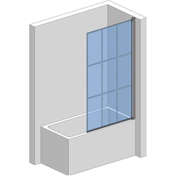 Шторка на ванну стеклянная AQUAme 80 AQM2858-R черная фото