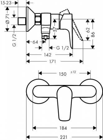 Смеситель для душа Hansgrohe Talis E 71760700 фото
