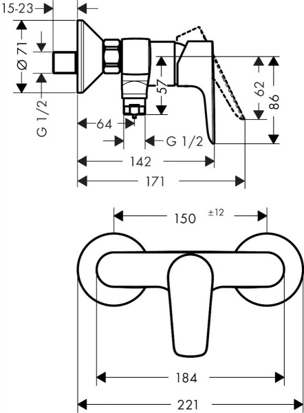 Смеситель для душа Hansgrohe Talis E 71760700 фото